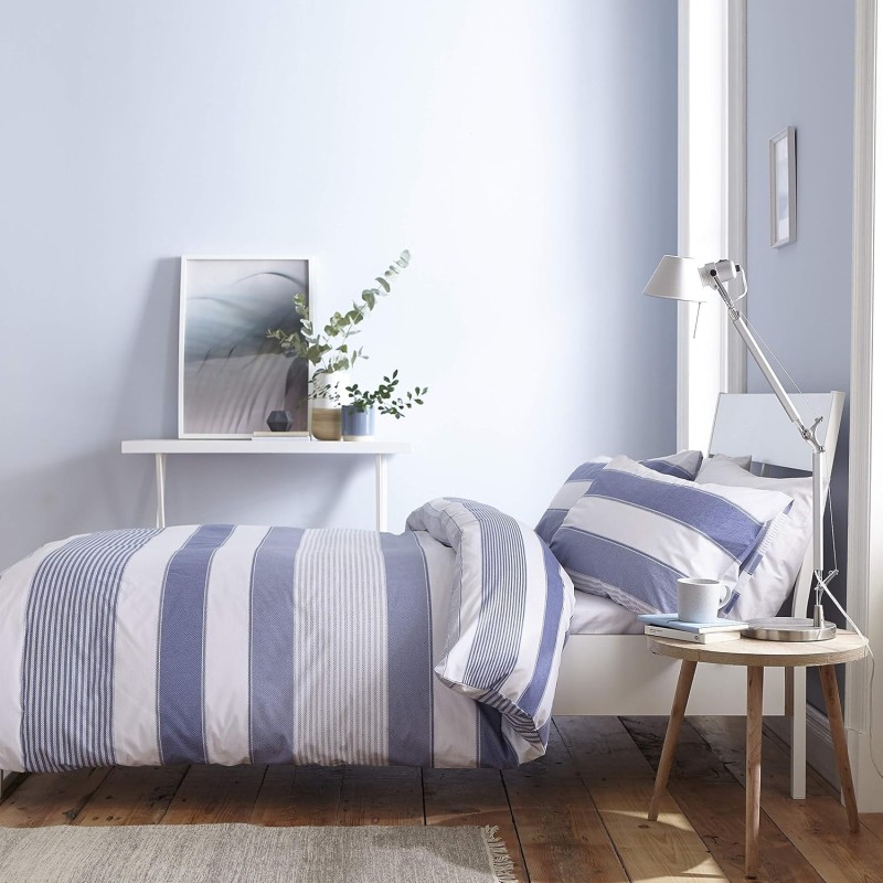 Newquay Stripe Blue Bedding Set